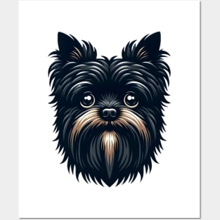 Head affenpinscher dog pet portrait cartoon vector illustration Posters and Art